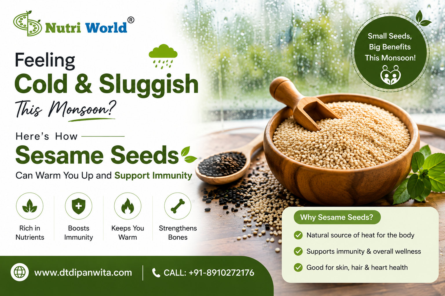Feeling Cold & Sluggish This Monsoon? Here’s How Sesame Seeds Can Warm You Up and Support Immunity
