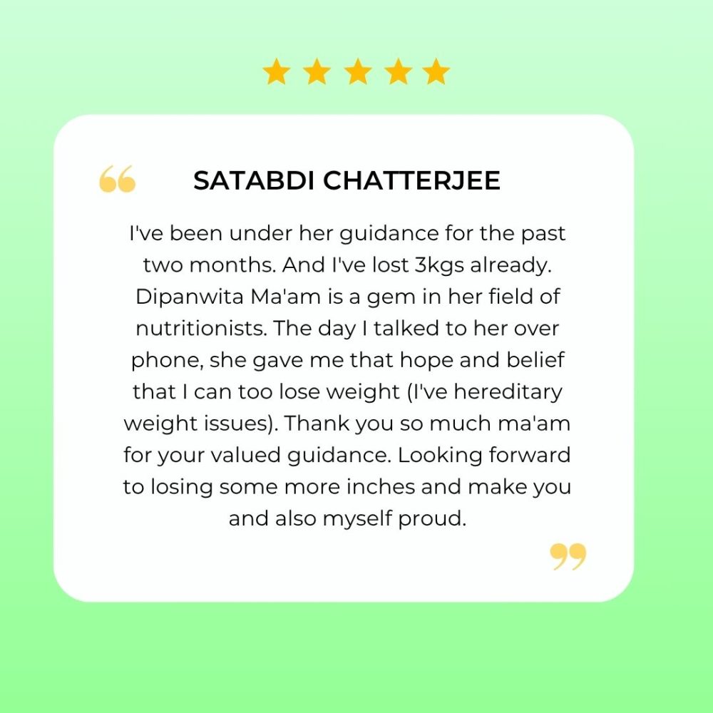 client reviews for dietitian dipanwita saha