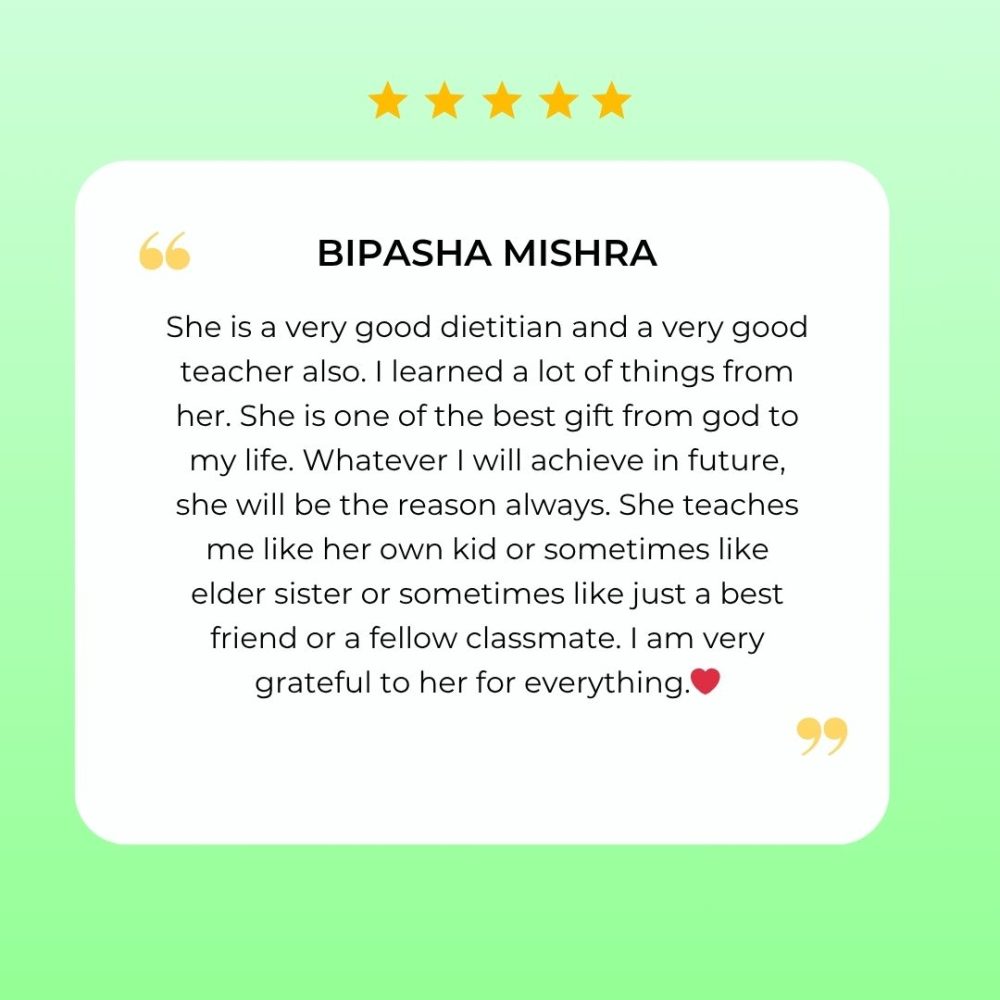 client reviews for dietitian dipanwita saha
